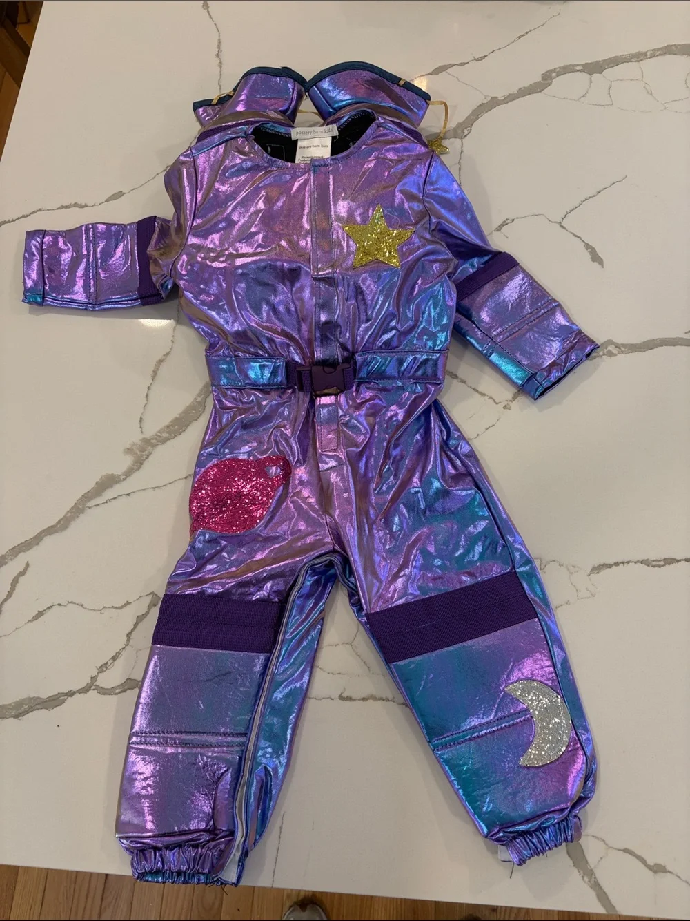 Pottery barn purple metallic spacesuit